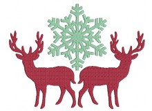 Stickdatei - Fancy Christmas Hirsche mit Schneeflocke